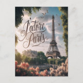 Pariser Sonnenuntergang mit Eiffelturm Postkarte (Vorderseite)