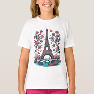 Pariser Souvenir Eiffelturm Paris Kirschbaum T-Shirt