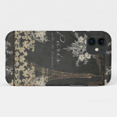 Pariser Stadt Liebe Eiffelturm Blumengestalt Case-Mate iPhone Hülle (Rückseite (Horizontal))