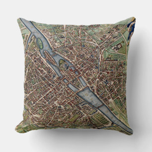 Pariser Stadtplan alt Kissen