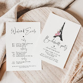 Pariser Stil minimalistisch Bacheloretto-Wochenend Einladung