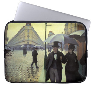 Pariser Straße im Regen von Gustave Caillebotte Laptopschutzhülle