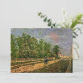 Pariser Straße mit Bauern von Vincent van Gogh Einladung (Stehend Vorderseite)
