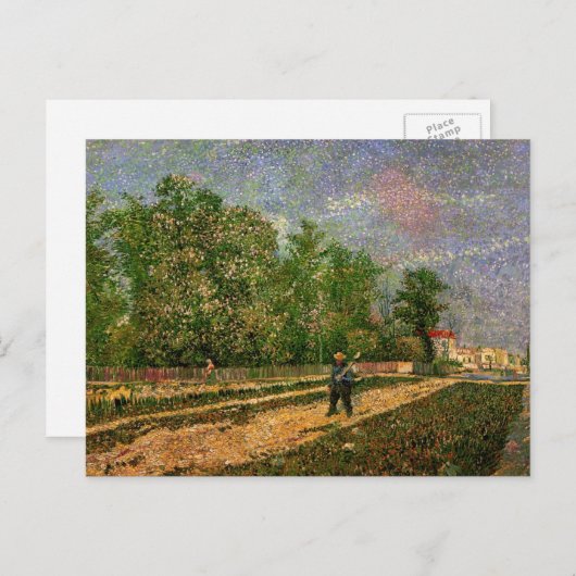 Pariser Straße mit Bauern von Vincent van Gogh Postkarte (Vorne/Hinten)