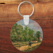 Pariser Straße mit Bauern von Vincent van Gogh Schlüsselanhänger (Vorderseite)