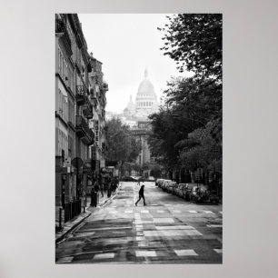 Pariser Straße und Sacre Coeur - Plakat