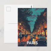 Pariser Straßen Postkarte (Vorne/Hinten)