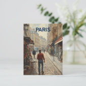 Pariser Straßen Postkarte (Stehend Vorderseite)