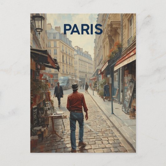 Pariser Straßen Postkarte (Vorderseite)