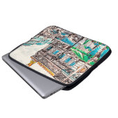 Pariser Straßenansicht des Theaters Wicked cafe pe Laptopschutzhülle (Vorne Knopf)