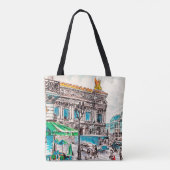 Pariser Straßenansicht des Theaters Wicked cafe pe Tasche (Rückseite)