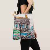 Pariser Straßenansicht des Theaters Wicked cafe pe Tasche (Von Nahem)
