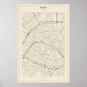 Pariser Straßenkarte Poster