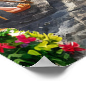 Pariser Straßenszene mit Eiffelturm Poster (Ecke)