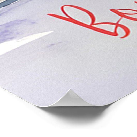 Pariser Straßenszene mit Eiffelturm Poster (Ecke)