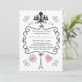 Pariser Themenbereich - Junggeselinnen-Abschied Ei Einladung (Stehend Vorderseite)