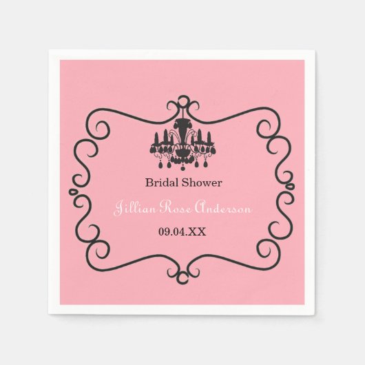 Pariser Themenwelt - Napkin-Brautparty Serviette (Vorderseite)