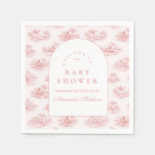 Pariser Toile Baby Shower Rosa Serviette (Vorderseite)