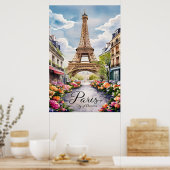 Pariser Traum mit Eiffelturm Poster (Küche)