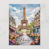 Pariser Traum mit Eiffelturm Postkarte (Vorderseite)
