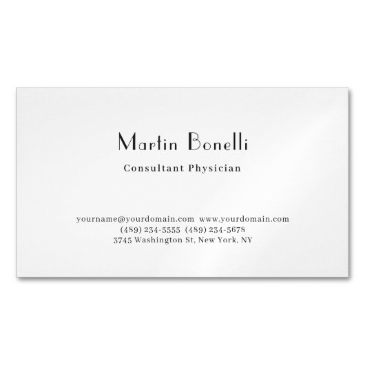 Pariser Trendy Minimalistisch Consultant Arzt Magnetische Visitenkarte (Vorderseite)