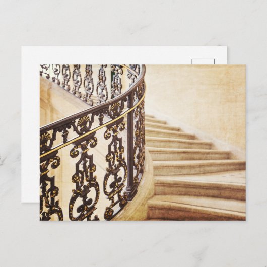 Pariser Treppe Fotografie Postkarte (Vorne/Hinten)