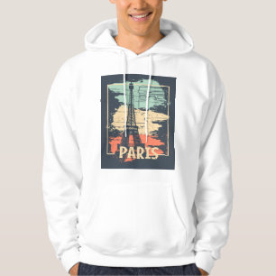 Pariser Typografie: abstraktes Eiffel-Turm-Plakat. Hoodie