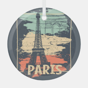 Pariser Typografie: abstraktes Eiffel-Turm-Plakat. Ornament Aus Glas