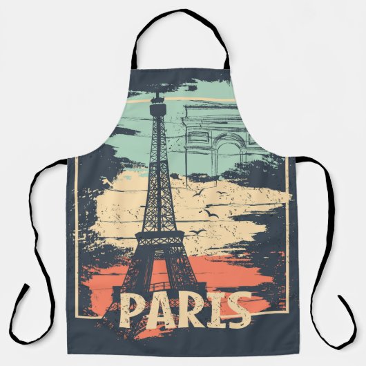 Pariser Typografie: abstraktes Eiffel-Turm-Plakat. Schürze (Vorderseite)
