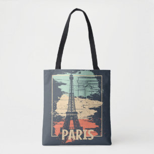 Pariser Typografie: abstraktes Eiffel-Turm-Plakat. Tasche
