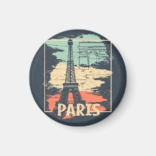 Pariser Typografie: abstraktes Eiffelturm-Plakat. Magnet
