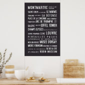 Pariser typografie, grau poster (Küche)