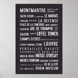 Pariser typografie, grau poster