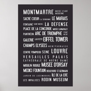 Pariser typografie, grau poster