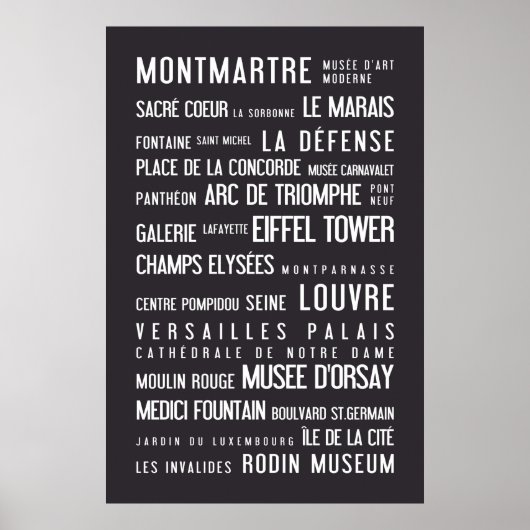 Pariser typografie, grau poster (Vorne)
