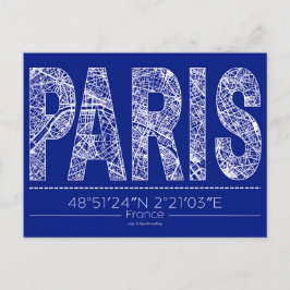 Pariser Typografie-Karten-Postkarte Moderne Reise Postkarte