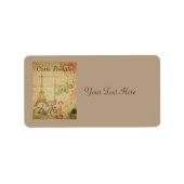 Pariser Vintag mit Eiffelturm Adressaufkleber (Vorne)