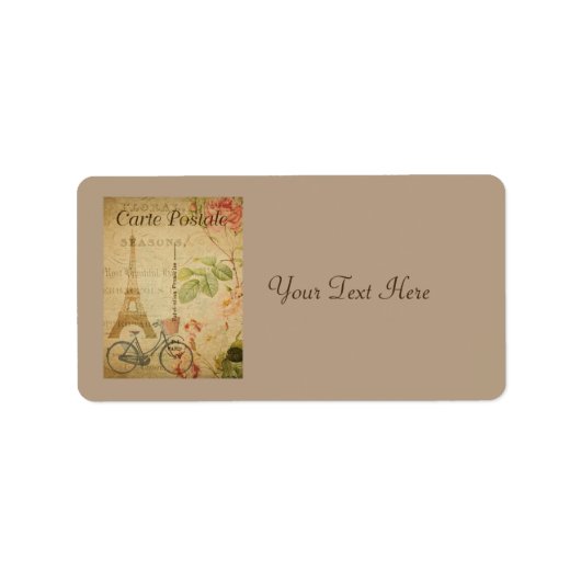 Pariser Vintag mit Eiffelturm Adressaufkleber (Vorne)