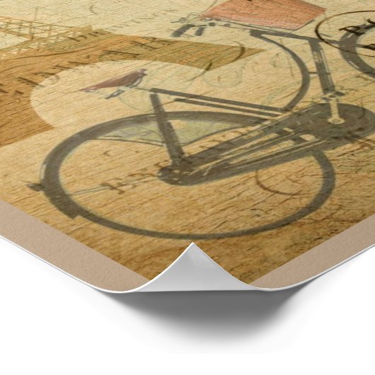 Pariser Vintag mit Eiffelturm Poster (Ecke)