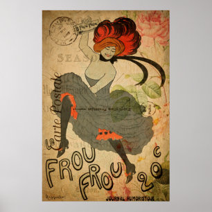 Pariser Vintage Französischer Can-Can Tänzer Poster