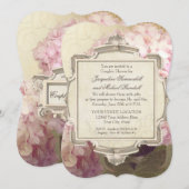Pariser Vintage Hydrangeamanor-Paar-Dusche Einladung (Vorne/Hinten)