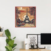 Pariser Vintage-Malerei Poster (Heimbüro)