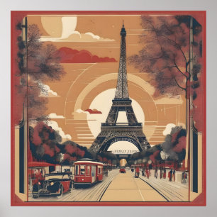 Pariser Vintage-Malerei Poster