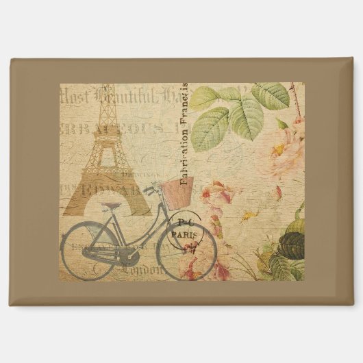 Pariser Vintage mit Eiffelturm Magnet (Vorderseite)