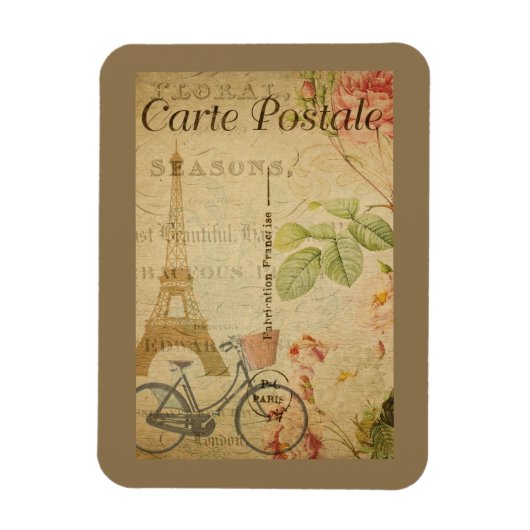 Pariser Vintage mit Eiffelturm Magnet (Vertikal)