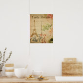 Pariser Vintage mit Eiffelturm Poster (Küche)
