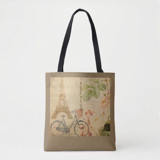 Pariser Vintage mit Eiffelturm Tasche (Vorderseite)