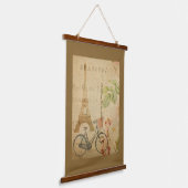 Pariser Vintage mit Eiffelturm Wandteppich Mit Holzrahmen (Gewinkelt)