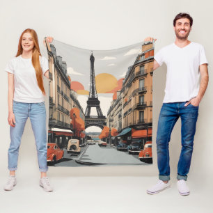 Pariser Vintage-Poster Fleecedecke