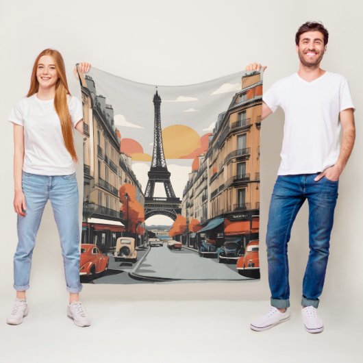 Pariser Vintage-Poster Fleecedecke (Beispiel)
